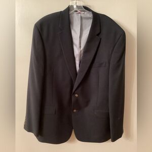 TOMMY HILFIGER SIZE 46R NAVY 2 BUTTON WOOL BLEND SPORTCOAT BLAZER